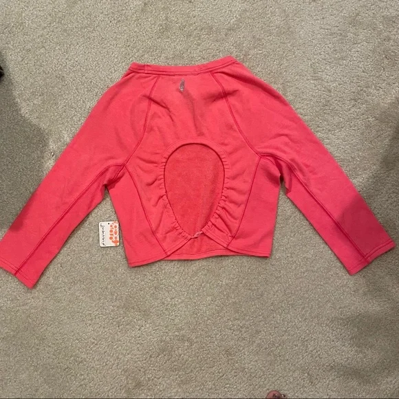 FREE PEOPLE FP MOVEMENT Circle Back Crop Top size S NWT color Coral lipstick - Picture 4 of 9